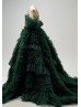 Green Tulle Ruffled Flower Girl Dress Christmas Dress